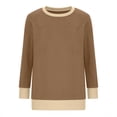 thumbnail image 6 of Nmnitkp Womens Tops Soft and Comfortable Sweatshirts for Women Crewneck Long Sleeve Shirts for Women Loose Fit Tops Color Block Ribbed Trim Fashion 2025, 6 of 8