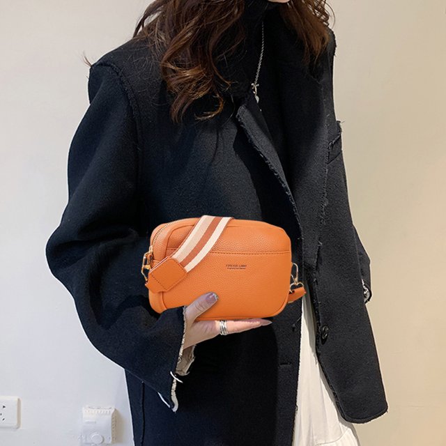 Bolso Bandolera Bolso bandolera para mujer Bolso de cámara de PU informal Bolsos de mensajero sólidos simples (marrón) Likrtyny Para Estrenar