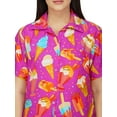 thumbnail image 3 of Stylore Womens Hawaiian Shirt Short Sleeve Blouse Funky Icecream Purple XS, 3 of 7