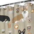 thumbnail image 3 of Cartoon Corgi and Coffee Shower Curtain 36"x72" ,Bathroom Decorative Shower Curtains Set with 12 Hooks,Modern Waterproof Washable Shower Curtain, 3 of 6