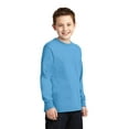 thumbnail image 4 of Port & Company Youth Long Sleeve Core Cotton Tee-L (Aquatic Blue), 4 of 6