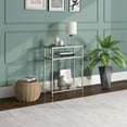 thumbnail image 4 of Henn&Hart 22" Satin Nickel Finish Metal/Glass Console Table, 4 of 5