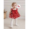thumbnail image 5 of Miaouyo Infant Baby Girl Christmas Outfit 0 3 6 9 12 18 Months Sleeveless Stars Bows Tulle Patchwork Romper Dress with Hairband, 5 of 9