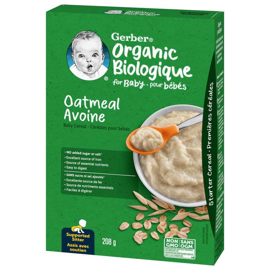 GERBER Organic Baby Cereal Oatmeal 208 g, 208g