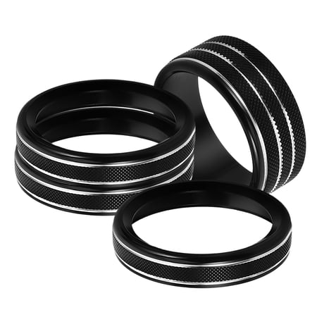 Homoyoyo Aluminum Alloy Knob Cover for Car Interior Trim Black Durable and Elegant 4Pcs