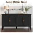 thumbnail image 2 of May in Color 58" Wood Buffet Cabinet, Mid-Century Modern Console Cabinet, with 4 Door & Media Storage, for Entryway, Living Room, Dining Room, Bedroom, Black, 2 of 10
