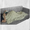 thumbnail image 5 of Floral Soft Flannel Fleece Throw Blanket, Watercolor Illustration of Little Flowers Leaves, Cozy Plush for Indoor and Outdoor Use, 60" x 80", Pale Olive Green Beige, by Ambesonne, 5 of 5