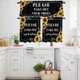 thumbnail image 3 of Please Take off Your Shoes Kitchen Curtains Valances and Tiers Set of 3 Sunflower Tier Curtains and Valance with Rod Pocket for Small Windows, 27.5"x36", 3 of 9