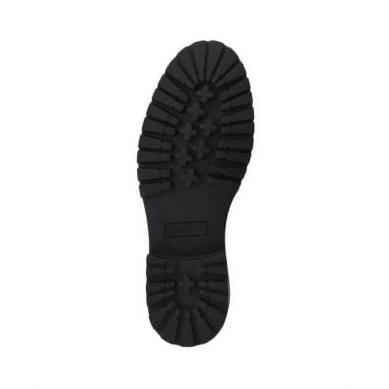 CALVIN KLEIN Mens Black Lug Sole Pull Tab Cushioned Removable Insole Lorenzo Round Toe Block Heel Lace Up Leather Boots Shoes 11.5 M Walmart