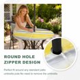 thumbnail image 5 of Round Outdoor Tablecloth with Umbrella Hole and Zipper, Yellow Grey Fitted Table Cover with Elastic Edge for 31-35 Inch, Abstract Art Oil Painting Stripes Aesthetic Waterproof Patio Tablecoths, 5 of 9