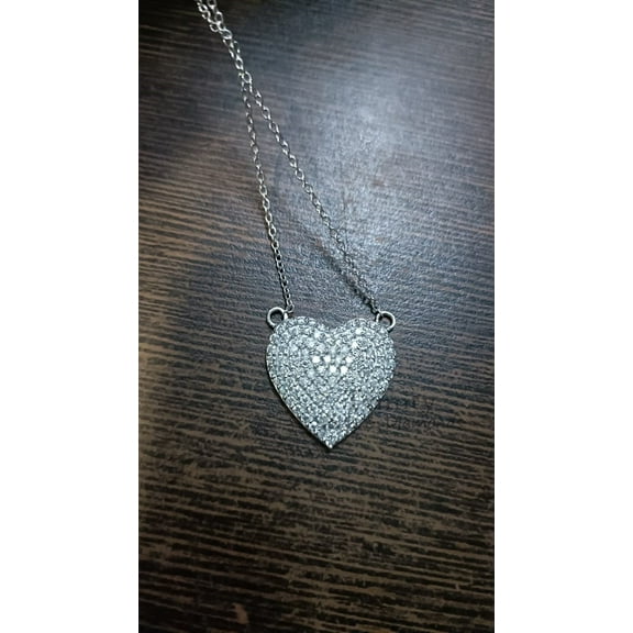 True Elegant Heart Moissanite Necklace Pendant, 4.0CT, Sterling Silver