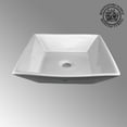 thumbnail image 3 of White Square Countertop Vessel Bathroom Sink 16.5" Renovator's Supply, 3 of 10