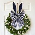 thumbnail image 3 of Plaid Easter Bows for Wreaths - Rustic Velvet Decorative Bunny Bow with Ears, Holiday Fabric Topper for Front Door, Wall, Window, DIY Spring & Party Decor, 3 of 5