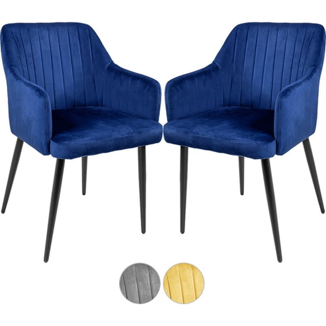 Set 2 Sillas Comedor Sillones Terciopelo Acolchadas Modernas