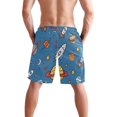 thumbnail image 3 of Dailycode Men's Quick Dry Swim Trunks Beach Shorts Casual Summer Board Shorts with Pockets, Planet Rocket Moon Star, 3 of 8