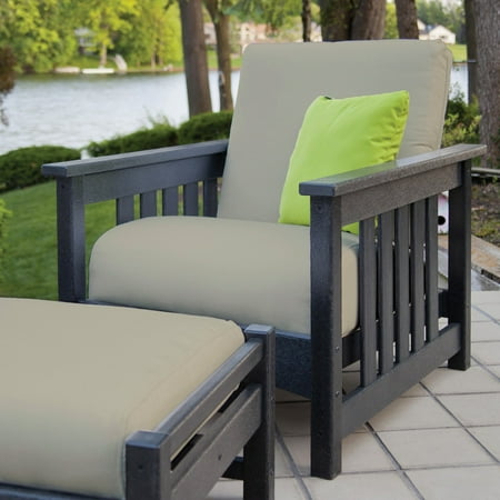 POLYWOOD PWCMC23BL-5472 Mission Chair in Black / Bird's Eye