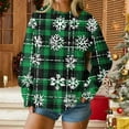 thumbnail image 3 of Womens Baggy Sweatshirts Christmas Clothes Printed Crewneck Pullover Long Sleeve Graphic Sweater Tops (S, Army Green), 3 of 7