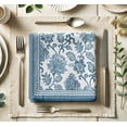 thumbnail image 5 of Vargottam Designer Cotton Twill Napkins - Set of 12, 20-Inch,Blue Floral Design, Durable & Absorbent Cloth Napkins for Dining, Parties, and Home Decor - Machine Washable, 5 of 8