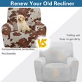 thumbnail image 3 of SCRAWLGOD Cow Print Brown Beige Recliner Slipcover Stretch Reclining Chair Covers Recliner Chair Covers with Storage Pocket Furniture Protector 4 Pieces Sofa Cover Prevent Stain, 3 of 7