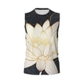 thumbnail image 6 of Lsque Golden Lotus Print Men's Cotton Blend Sleeveless Muscle Shirts (S-3XL)- Moisture Wicking, Odor Protection, UPF 30+,Large, 6 of 8