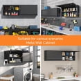 thumbnail image 6 of Metal Wall Cabinets, Garage Wall Cabinet with Up-Flip Door, 19.7" H Wall Mounted Metal Storage Cabinet for Kitchen,Garage,Basement,Ware House Assembly Required (Black 31.5" W), 6 of 9