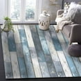 thumbnail image 5 of Area Rugs Indoor Non-Slip Rectangle Rug 5x8 Ft Vintage Country Blue Wood Grain Rug Rubber Backing Floor Mats Non Shedding Home Decor Carpet for Entryway Living Room, 5 of 8