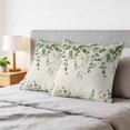 thumbnail image 6 of Pillow Covers 18x18 Set of 2, Sage Green Eucalyptus Square Throw Pillow Covers for Couch/Sofa/Living Room, Farmhouse Weeping Leaves Linen Decorative Soft Pillowcases for Couch Throw Pillows, 6 of 9