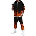 thumbnail image 1 of Avamo Mens Tracksuit 2 Piece Outfit Autumn Casual Splash Ink Print Hoodies Sweatshirt Active Sport Jogger Tracksuit, 1 of 2