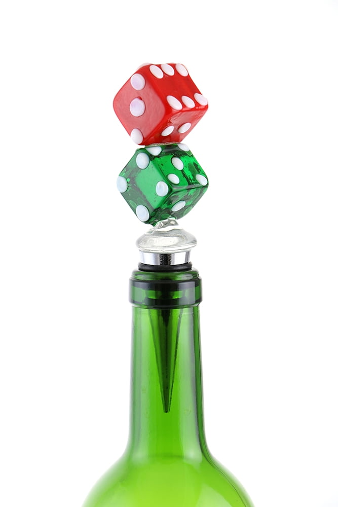 Murano Inspired Glass Dice And Gift Box Wine Bottle Stopper Walmart Com Walmart Com