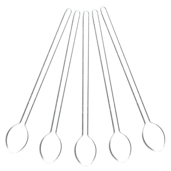 5 Pcs High Temperature Glass Spoon Coffee Stirrers Cake Scoop Glass Spoon Cocktail Mixing Spoon Soup Spoons