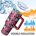thumbnail image 5 of OBREWU Cute Bulldogs Tumbler with Handle and Lid,Cute Bulldogs 40oz Double Wall Vacuum Insulated Tumbler,Cups Gift for Women and Men, 5 of 7