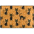 thumbnail image 4 of SKYSONIC Abstract Black Cat Bat Non-Slip Area Rug, Cute Halloween Bat Floor Carpet Comfort Floor Mats Decor for Indoor Front Porch,Living Room, Bedroom,Kitchen (72x48"), 4 of 7