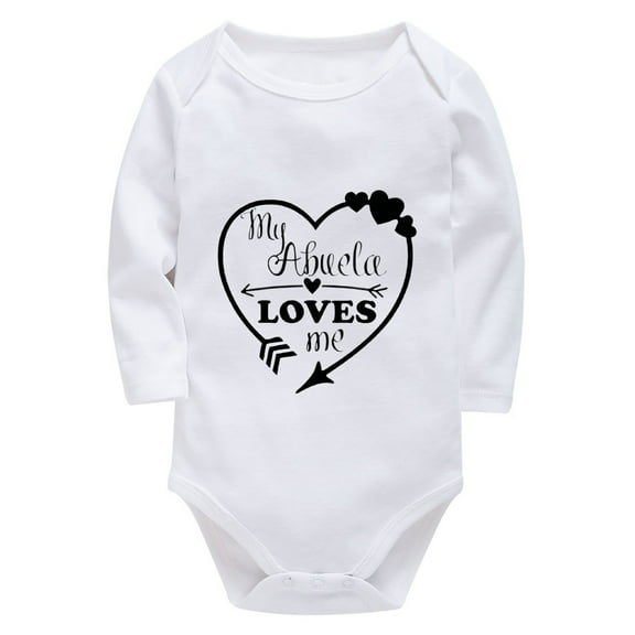 My Abuelo Loves Me Onesie for Baby Boys Long Sleeve Going Home Newborn Outfit Girl White Baby Girl White Onesie