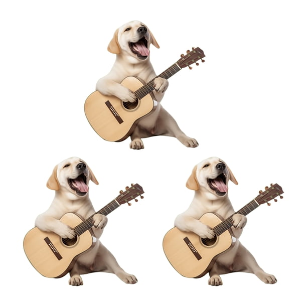 Ambientador con forma de guitarra y perro para ventilación de coche, decoración 2D para el salpicadero para amantes de los perros, regalo novedoso fácil de colocar para el interior del coche.