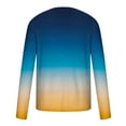 thumbnail image 4 of Dagegui Mens Crewneck Shirts Long Sleeve Tie-Dye Pullover T-Shirts Gradient Tops Big and Tall Running Jogging Athletic Tees Outdoor Sport Shirt Blue,XXL, 4 of 5