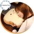 thumbnail image 5 of Almohada de felpa con pan tostado, almohada rellena de pan, almohada de felpa con bolsillo para las manos, excelente opción de regalo para niños (15,7 * 13,7 pulgadas), 5 of 5