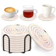 thumbnail image 5 of CoreLiving Woven Placemats, 8 Pack Round Braided Cotton Rope Table Mats, Heat Resistant Farmhouse Kitchen Dining Room Decor, Durable Washable Pads, 5 of 6