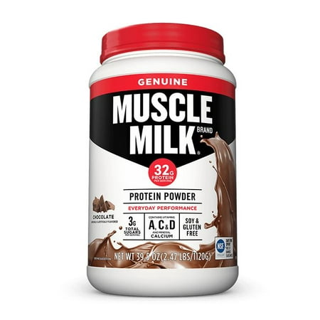 Muscle Milk Genuine Protein Powder, Chocolate, 32g Protein, 2.5 Lb