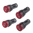 thumbnail image 1 of Paquete de 4 Luces Indicadoras LED Rojas Macarena Alarma de flash LED 22mm Montaje en Orificio, 1 of 8