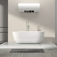 thumbnail image 6 of Logmey Freestanding Bathtub Faucet Floor Mounted Two Handles in Brushed Nickel, 6 of 12