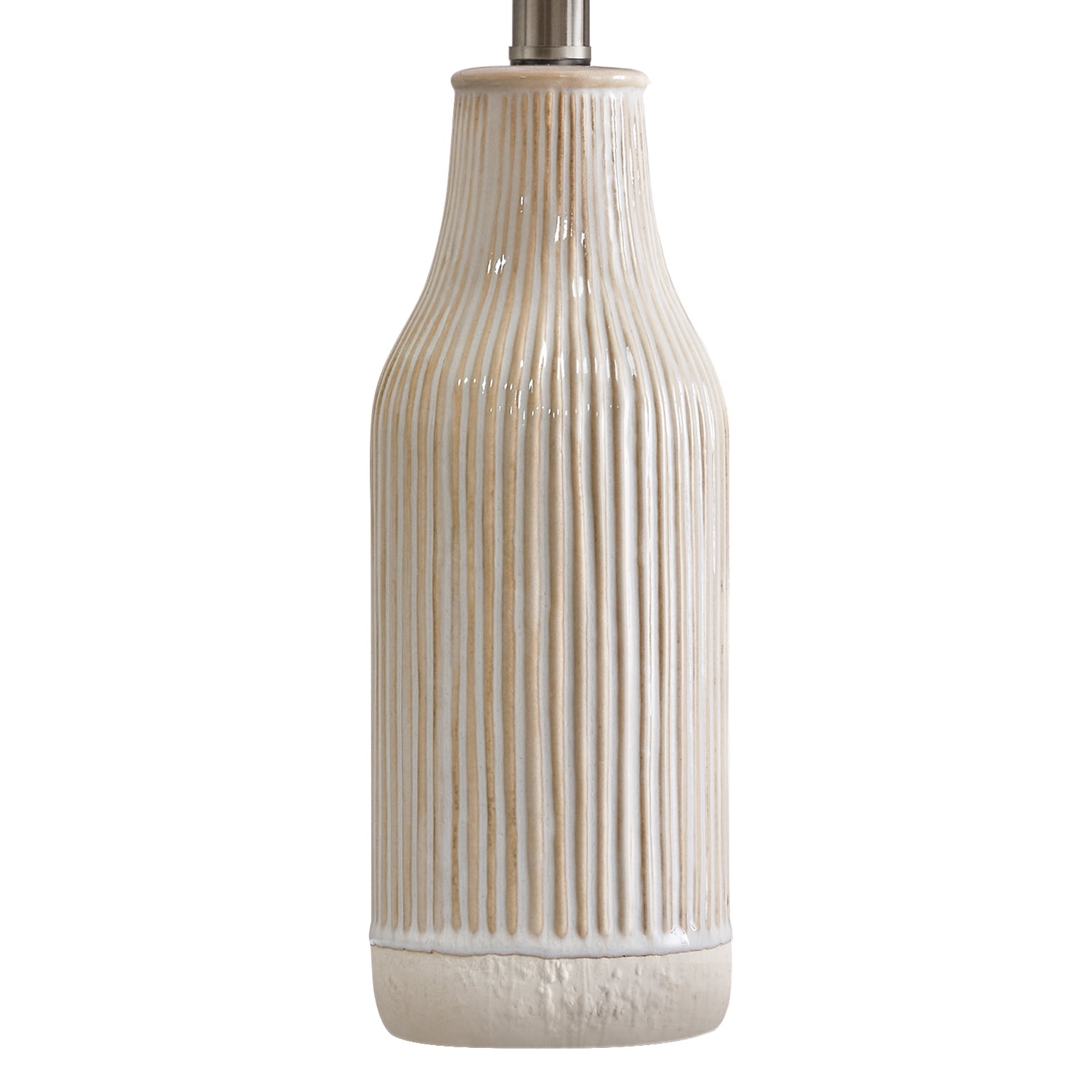 Yokila White Ceramic Table Lamps Set of 2 for Living Room Bedroom 23.25" Modern Bedside Nightstand Lamps