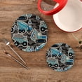 thumbnail image 2 of Pot Holders Trivets Set Cotton Potholders Set, Hot Pads Set of 2, Blue Truck Excavator Hot Pot Trivets One 9.45 Inch and One 7 Inch Home Decor Gifts, 2 of 7