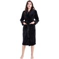 thumbnail image 1 of Womens Mens Fleece Robe Soft Plush Bathrobe Long Warm, 1 of 7
