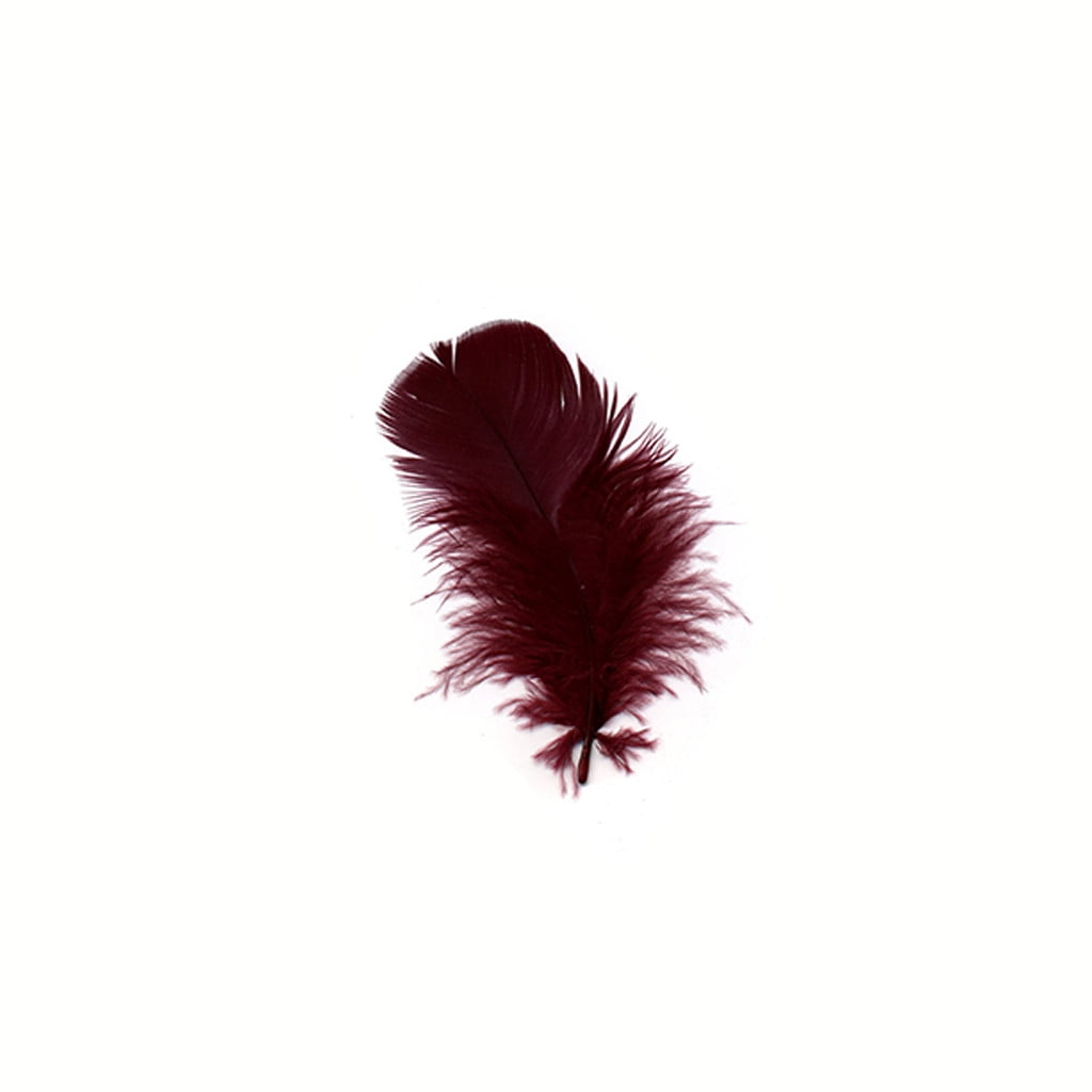 Loose Turkey Plumage Feathers Burgundy