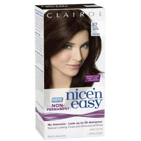 Nice 'n Easy Non-Permanent Hair Color [82] Dark Warm Brown 1 ea (Pack of (Best Non Permanent Hair Color)