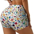 thumbnail image 2 of Sigee Colorful Spots Print Women's High Waist Workout Shorts - Squat Proof, Tummy Control, Yoga and Gym Activewear-XX-Large, 2 of 9