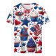 thumbnail image 5 of Tops de Ajuste Suelto para las Mujeres Sudadera Casual Impresa Manga Corta Cuello Redondo Superior, Poliéster, 5 of 5