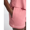thumbnail image 5 of Joyspun Women’s Dreamy Soft Collection Notch Collar Knit Top and Boxer Shorts Pajama Set, Sizes XS-3X, 5 of 6