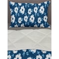 thumbnail image 3 of Flower Comforter & Sham Bedding Set, Daisy Blossom Botany Spring Bouquets Summer Flourishing Petals Print, 3 pcs Duvet Set Microfiber Filling Quilt, 5 Sizes, Azure Blue and Night Blue, by Ambesonne, 3 of 4
