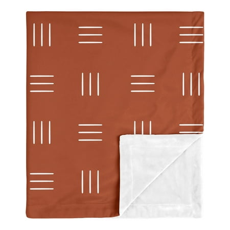 UPC: 0846480095941 | Boho Hatch Rust and White Baby Security Blanket Boy or Girl by Sweet Jojo Designs